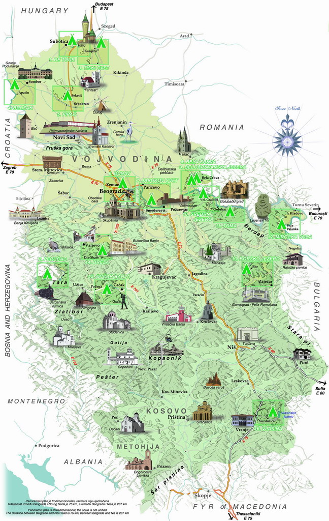 4. Here are 2 maps presenting the  #landmarks of  #Serbia.Excluding the current  #Covid19 situation, Serbia is more & more attractive for  #tourism due to all its Historical places & natural beauty to be rediscovered, after the 3 decades of relative isolation endured by the country.