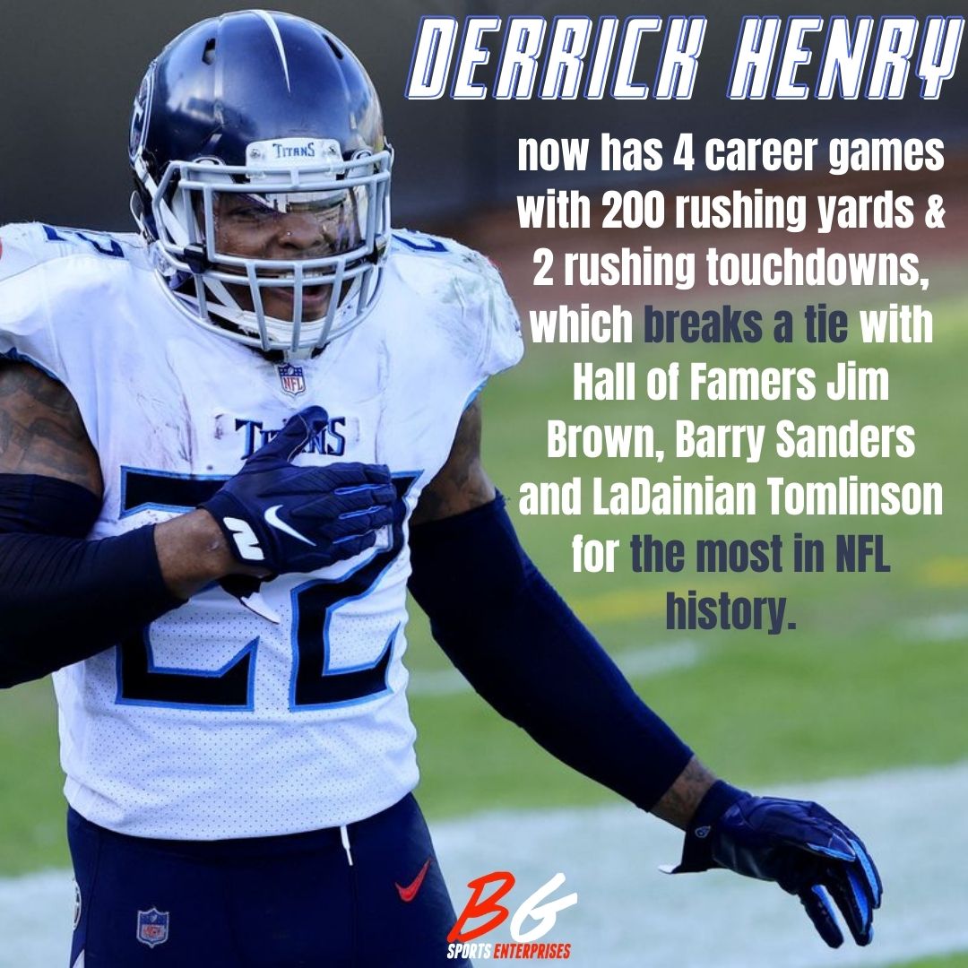 BGSportsEntInc's tweet photo. Derrick Henry breaking records 🔥
#nfl #titans #derrickhenry #BGSE https://t.co/qsS71spYog