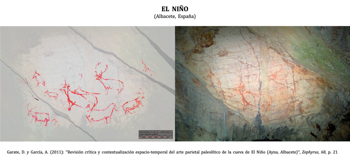 En el interior de la península ibérica esta especie también es profusamente representada, tanto en estaciones al aire libre (Siega Verde, Domingo García o Foz Côa) como en cuevas (El Niño o La Griega)  bajo una gran variabilidad técnica  (piqueteado, incisión, pintura)