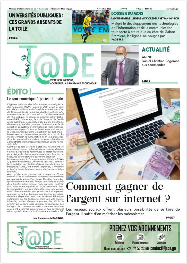 Le deuxième numéro du journal JADE est en Kiosque