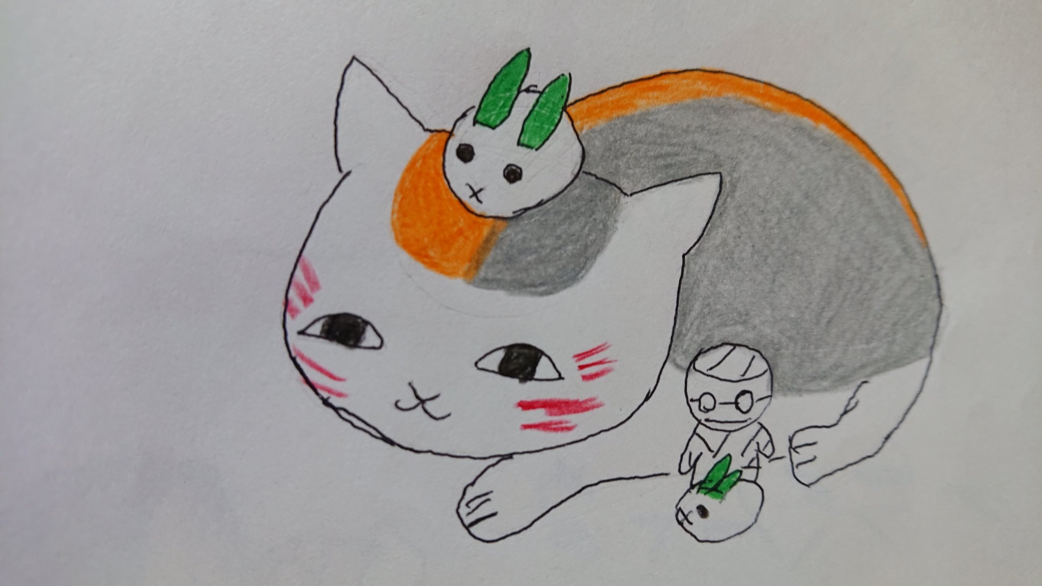 しのぶ 今日からしばらくにゃんこ先生ミーくんです O イラスト好きと繋がりたい 絵描きさんと繫がりたい 夏目友人張 ミイラの飼い方 T Co Cc3a6zgqh8 Twitter