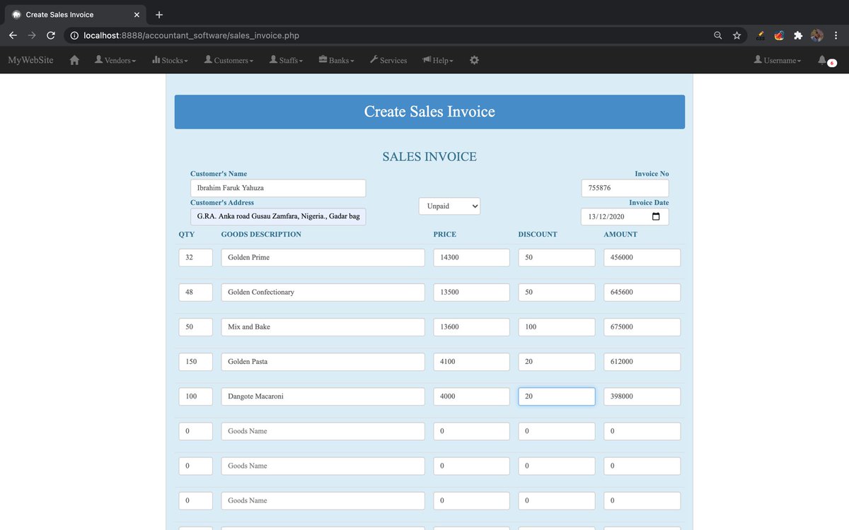 iFarouqDev's tweet image. Day 13 of #100DaysOfCode 
Still working on front end of #AccountantSoftware.

Guys, today I have done with receipts form also, and it’s aggregation function as I did on invoice, which will help user to calculate their entries (money) without much man-power😃
See you tomorrow guys