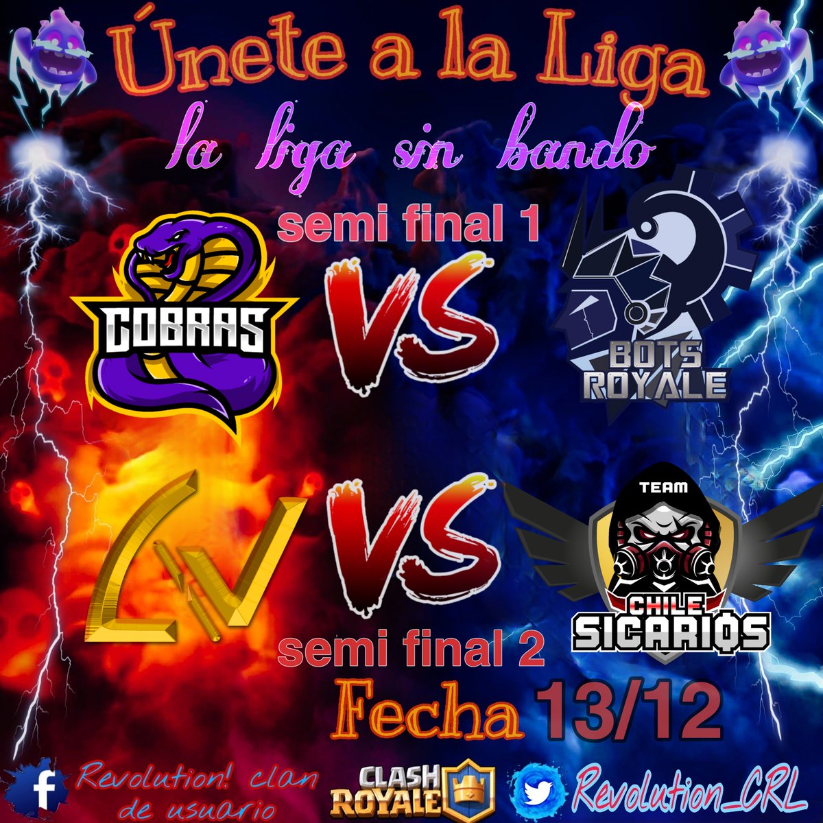 hoy se vive una de las mejores semi finales de liga donde se encuentran los mejores cara a cara en duelo a muerte cual de ellos llegara a la gran final🏆
<a href="/cobras_tm/">Cobras™</a> vs @botsRoyale
<a href="/AirvantTeam/">AirVant Team™</a> vs <a href="/CSicarios/">Chile sicarios</a> 
siguelos en vivo y en directo hoy no te los puedes perder
@RevolHussain
