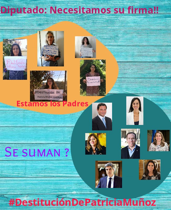 conmishijosnocl's tweet photo. Les invitamos a Sumarse con su firma por #DestituciónDePatriciaMuñoz necesitamos  una Defensora  que de verdad defienda los Niños @Nora_Cuevas @paulinanu @nonaossandon @jalessandri @karinluck @gonzofuenza @vanrysselberghe no defrauden a los niños de Chile!! https://t.co/qsfrfnKweT