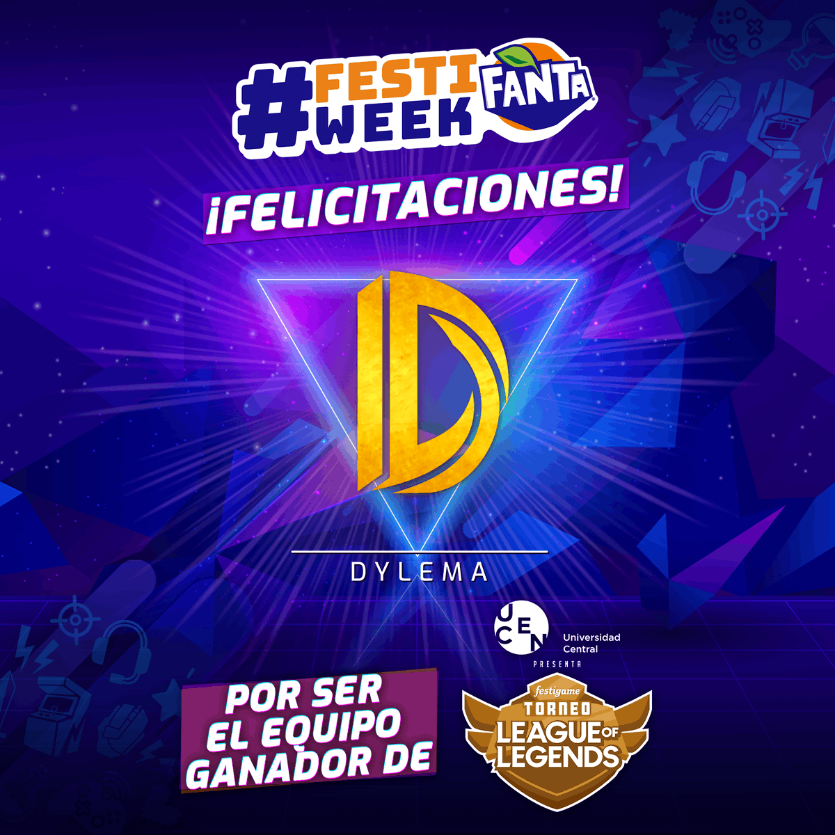 festigame's tweet photo. ¡Tremendo lo logrado por @DylemaGG en este torneo de #LeagueofLegends que presentó @Ucen 

¡Gracias por ser parte de la competencia! https://t.co/IDtYhu6NCb