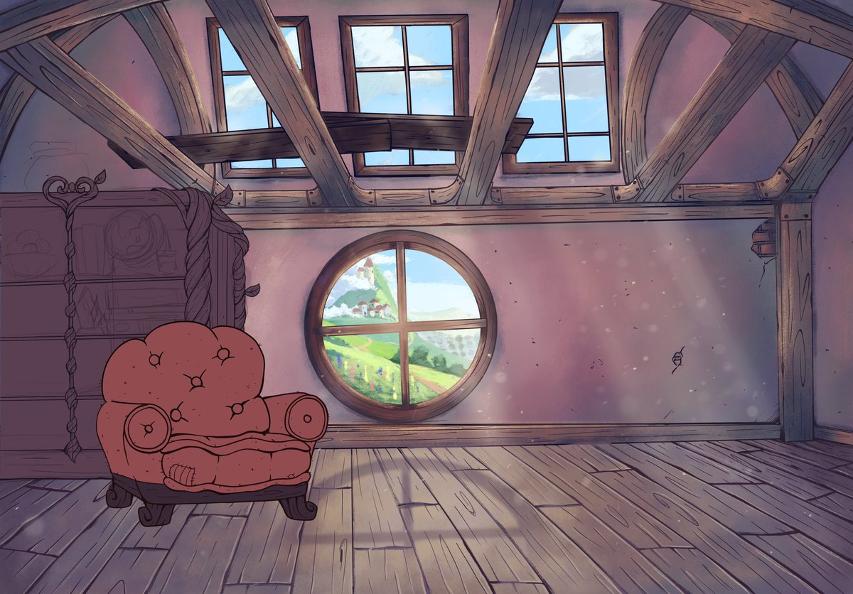 aokstudios's tweet photo. Started with a sketch, now completed the room. Slowly moving on to the furniture and items in the room. #wip #wipart #digitalillustration #aokstudios #procreate #myart https://t.co/udlsGOKEFJ