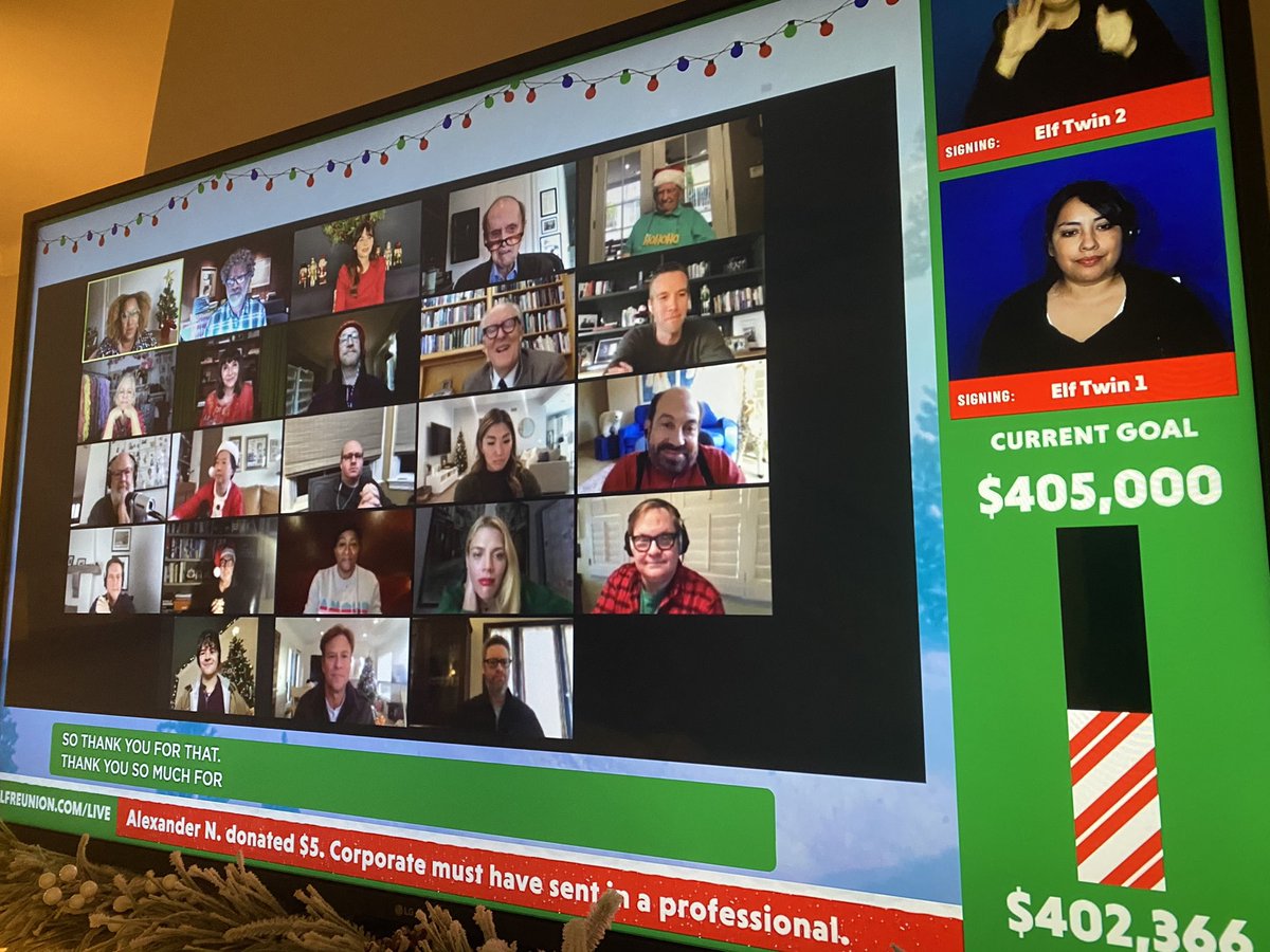 Had such fun watching the #ElfForGeorgia table read and seeing them hit their goal! Kudos to all the cast helping make this happen and a special shout out to <a href="/edhelms/">Ed Helms</a> for pitching in and finally embracing his GA roots! Would be great to have you around more often! GA misses you.