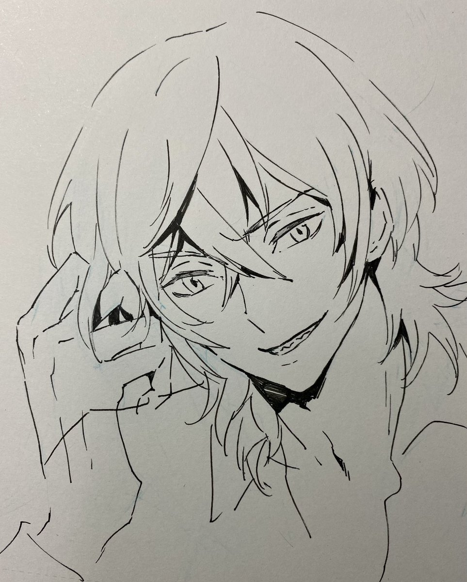 同じ紙の右の方に描いてた絵。
上の絵もこちらもともピグマFINE使用。

ポーズが謎… 