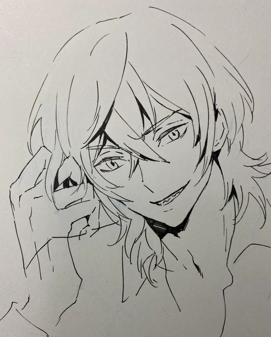 同じ紙の右の方に描いてた絵。
上の絵もこちらもともピグマFINE使用。

ポーズが謎… 