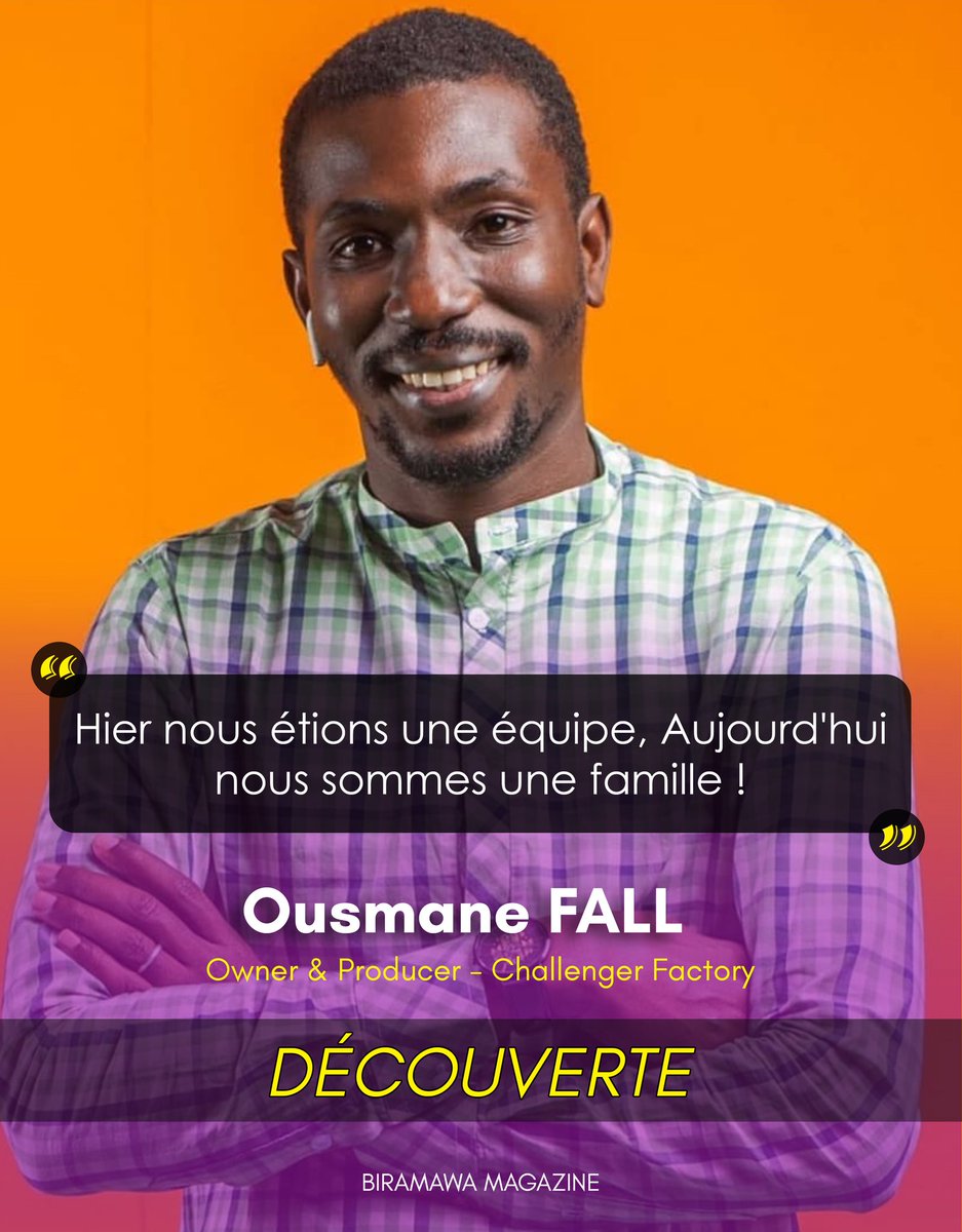 biramawa's tweet photo. Découverte du numéro 13 sera consacrée à Ousmane FALL.

Fondateur de la société Challenger factory, une solution innovante de gestion de projets audiovisuels, il ambitionne d’en faire un « grand hub pour tous les jeunes passionnés de cinéma et d’audiovisuel… ».

RV le 15/12 ! https://t.co/PlCpAqaJP3