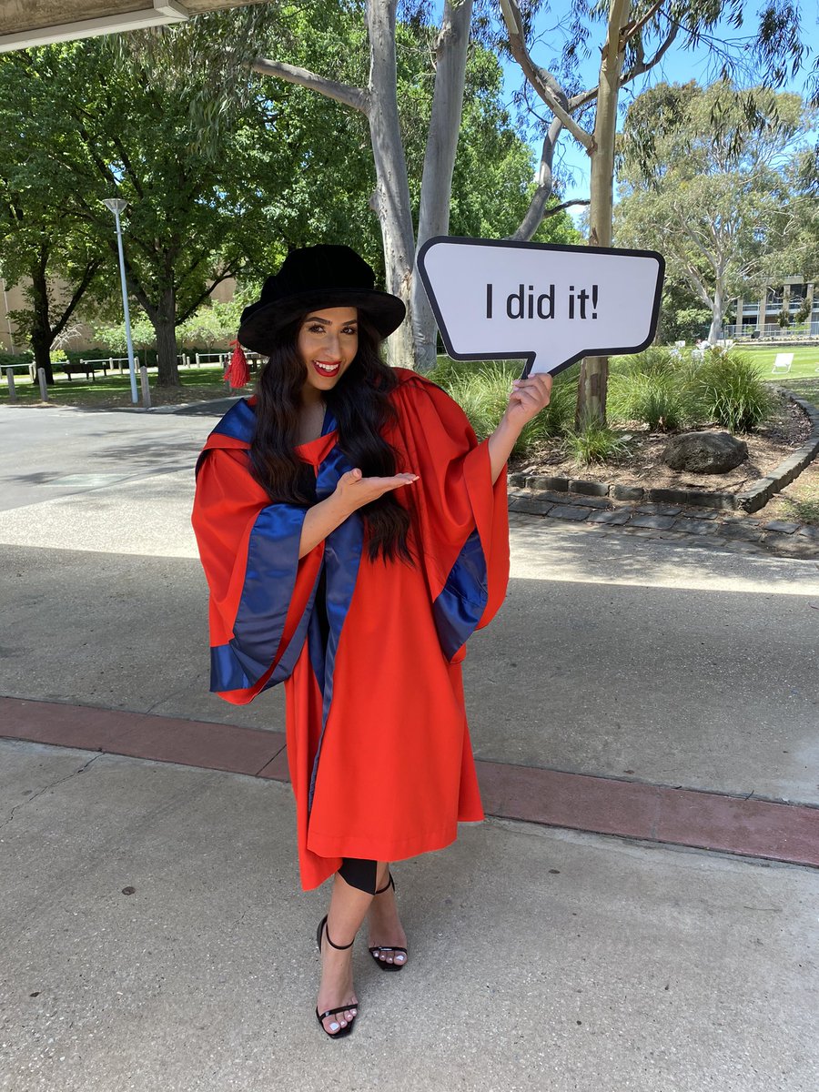 Deena_Ebaid's tweet photo. PhD GRADUATION 🤩💐👩🏽‍🎓 

#PhDone #academicchat @latrobe @LTUresearchers https://t.co/WheMoY8Vx5