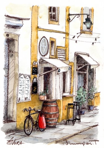 ○高橋文平 ○「エヴォラ」 ○水彩画 2020年に描かれた水彩画の絵画