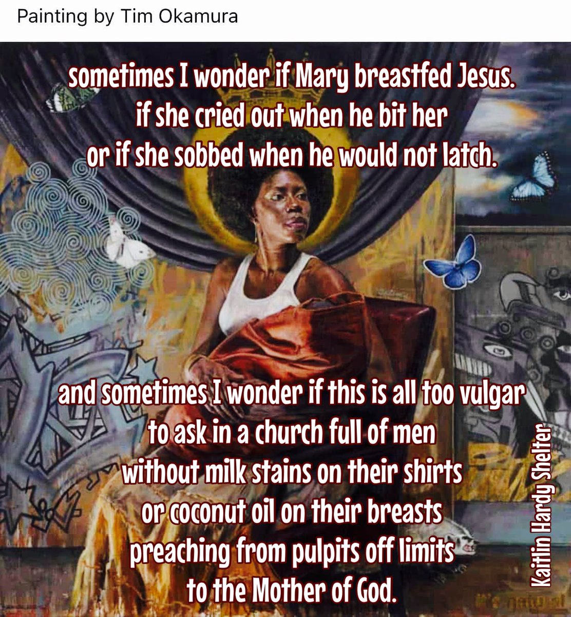 suffolkvicar's tweet image. #ToPray
...I wonder
if Mary breastfed Jesus
if she cried out when he bit her 
or if she sobbed
when he would not latch
sometimes I wonder
if this is all too vulgar 
to ask in a church full of men...
preaching from pulpits off limits 
to the Mother of God 
bit.ly/3oME4bt