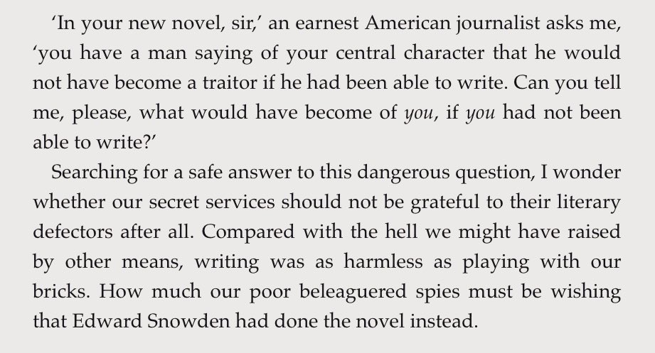 Le Carre on spies who left the business of espionage and took up writing (Somerset Maugham, Compton Mackenzie, Graham Greene)