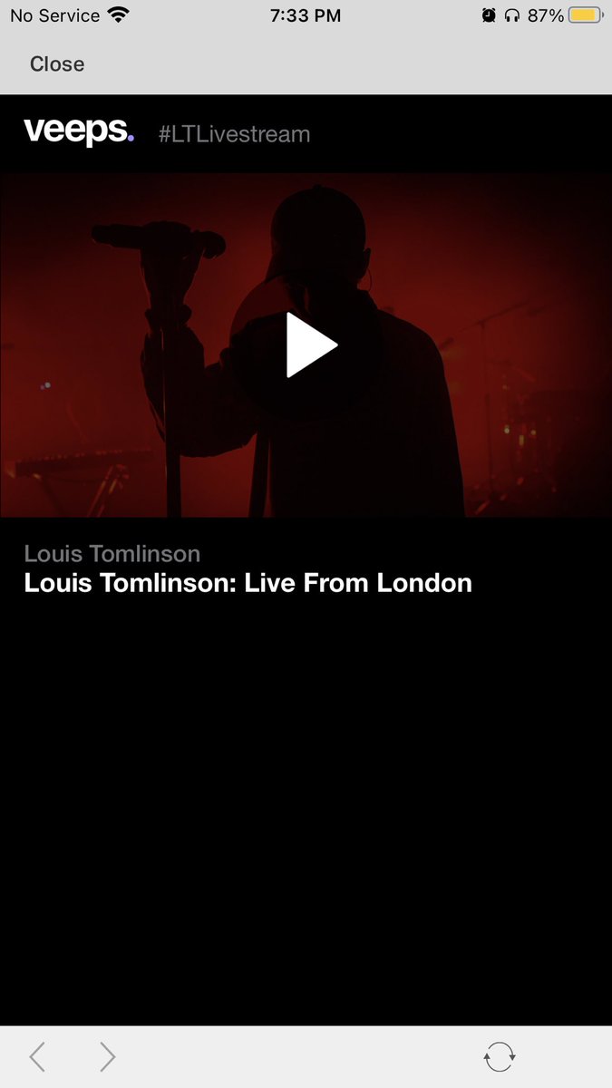 hlnlzdaily's tweet photo. For some reason, you can still watch Louis' livestream on Veeps. If you login or just go through the email from yesterday, it is still available to watch even though it is past the 28 hour mark. https://t.co/0MhRrNEs65