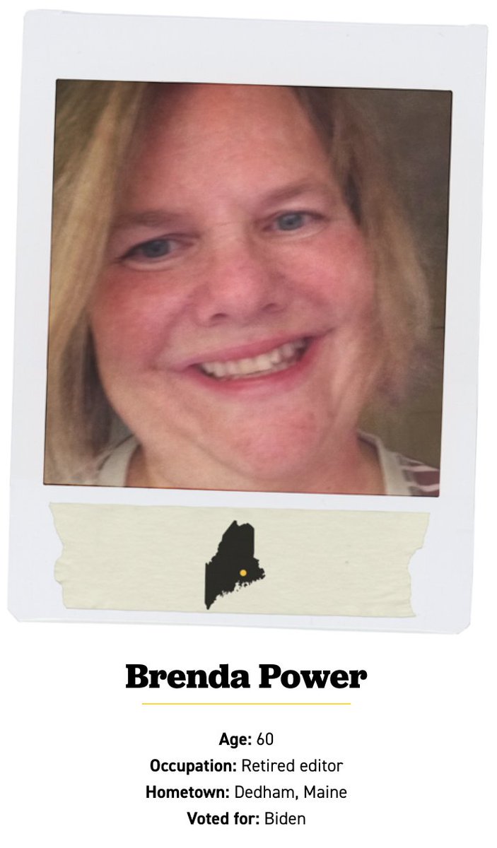 Meet Brenda. She voted Biden because Trump’s “immoral” behavior “goes against everything our parents taught us."And yet...her sister voted Trump. The two are talking it out. “It makes me sad to see so many families torn apart by politics. I’m determined it won’t happen to mine"