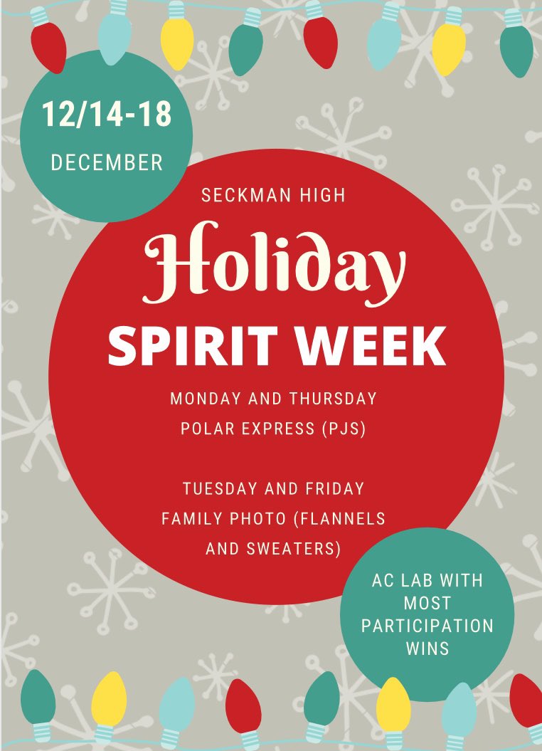Spirit Days this week!!