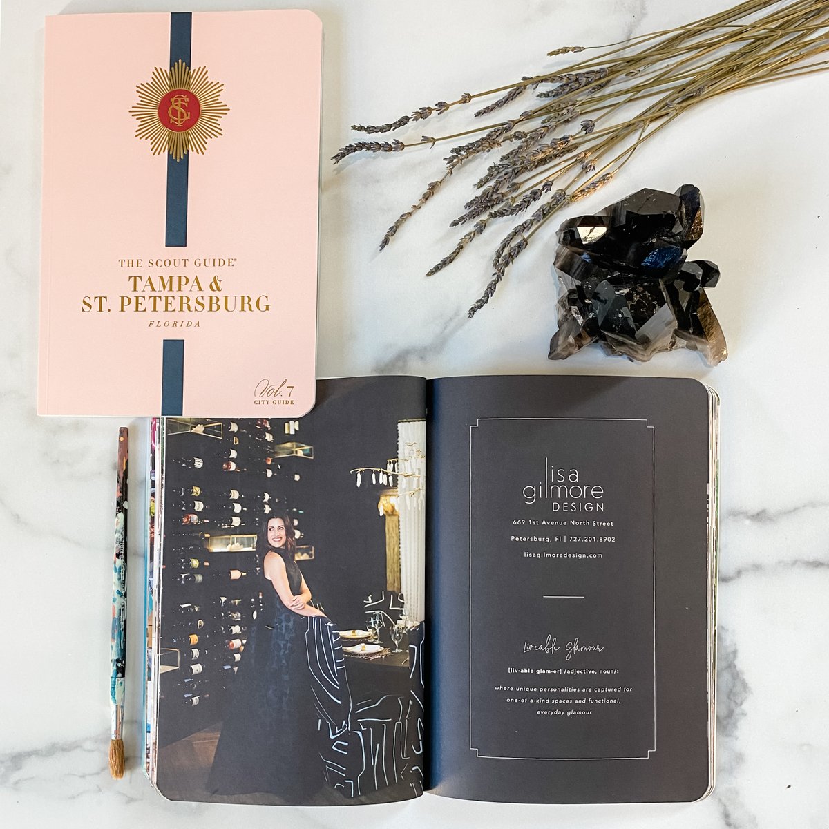 LisaGilmore__'s tweet photo. The new Tampa Bay Scout Guide is out! Have you seen it yet? 
🌟 🌟 🌟 
I am personally loving the blush color they chose for the cover! 
#lisagilmoredesign #liveableglamour #interiordesign #thescoutguide

📸 :: @roohiphoto 
hair: @brittney_withthegoodhair
make up:: @lerajuno https://t.co/mp5c865Kv0