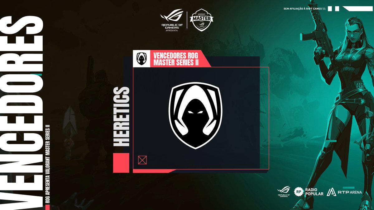 A <a href="/TeamHeretics/">Team Heretics</a>, atuais Campeões da Europa de <a href="/Valorant_PT/">VALORANT // PORTUGAL</a>, venceram a <a href="/MasterSeriespt/">masterseriespt</a> <a href="/ValorantPT/">VALORANT PT</a> II! 🏆

Já os @B7Warriors conseguiram alcançar o 3.º lugar! 🥉