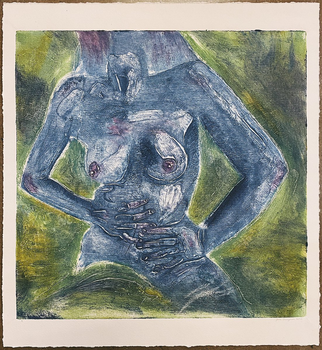 picsofwhatimake's tweet image. in love w how one plate can make so many pretty little babies
12x12 collagraphs on unknown kind of paper