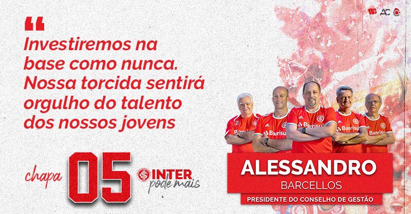 Queremos ter 40% dos jogadores advindos da base e no mínimo 4 jogadores na equipe titular provenientes da base, com recorrência. Sabemos que @OInterPodeMais! 

#MudePraValer #Vote05 #OInterPodeMais