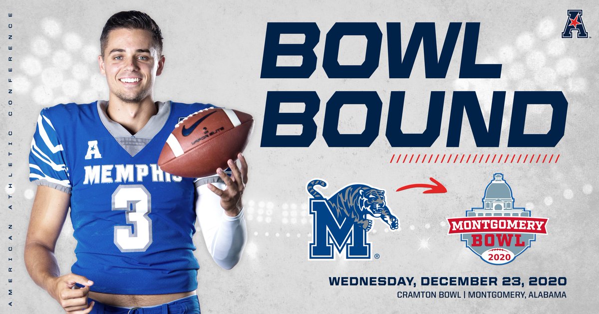 American_FB's tweet photo. .@MemphisFB is headed to the @MontgomeryBowl to take on Florida Atlantic. 

#AmericanPow6r https://t.co/7he32oJvEM