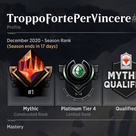 MarcoWish_'s tweet photo. After a sad and really mulliganing Day2 in the Arena Open, I am back on top of the ranked leaderboard ☠️

#1

#ranked #mtg #magic #mtgarena #decklist #standard #monog #food #first 

@MagicEsports @wizards_magic @MagicOnline @wizards_magicIT @mtgazone https://t.co/tc2uVJjSIF