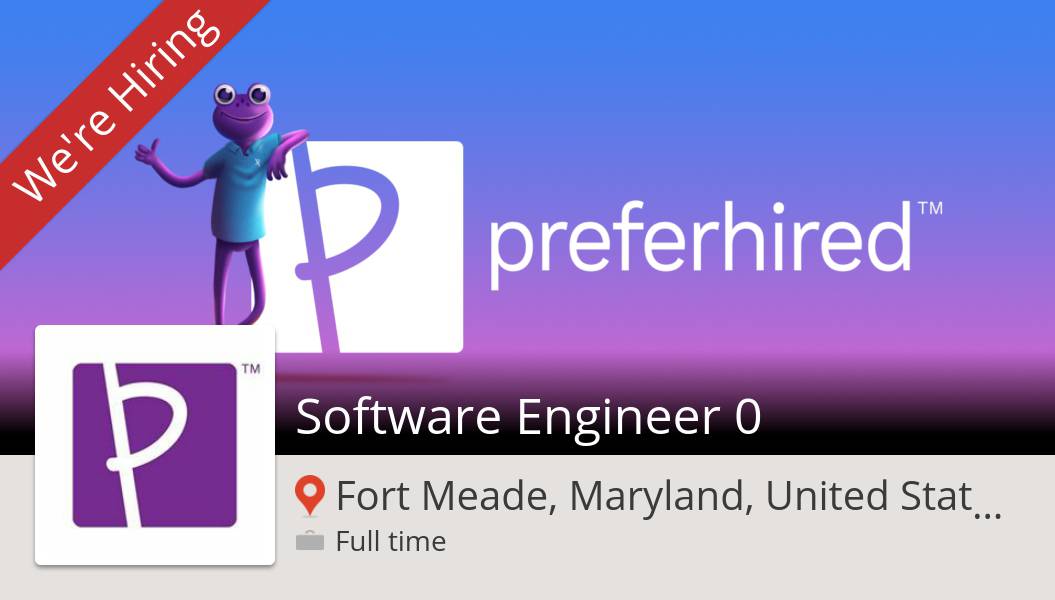 preferhired's tweet photo. #Preferhired is hiring a #Software #Engineer 0, apply now! (#FortMeade) #job https://t.co/Flo5RJ6ruS #referafriend #gigrecruiting #referandearn #jobs #hiring #referrals https://t.co/aEuNdPhHUg