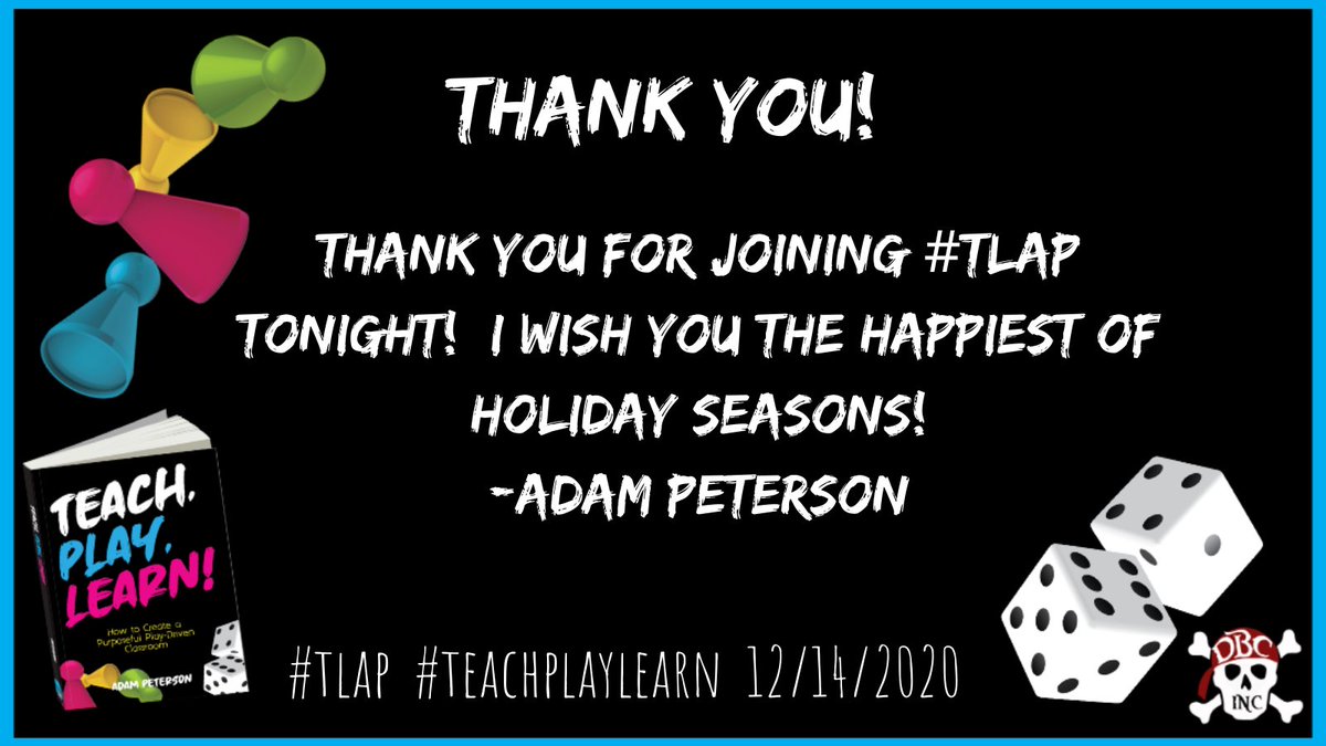 AdamPetersonEdu's tweet image. Thank you for joining #tlap tonight!  I wish you the happiest holiday season.  Have you got a copy of #teachplaylearn for yourself or a teacher on your list?  Pick one up today on Amazon!