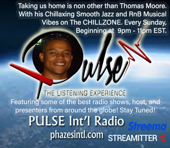 PhazeII_'s tweet image. Closing out the Sunday night shows is non other than Thomas Moore. Tune in for the Chillaxing Smooth Jazz &amp;amp; RnB Vibes on The CHILLZONE at 9pm - 11pm EST. @TheChillZone1 
PULSE INT'L RADIO
phazesintl.com

Streema
streema.com/radios/PULSE_I…...