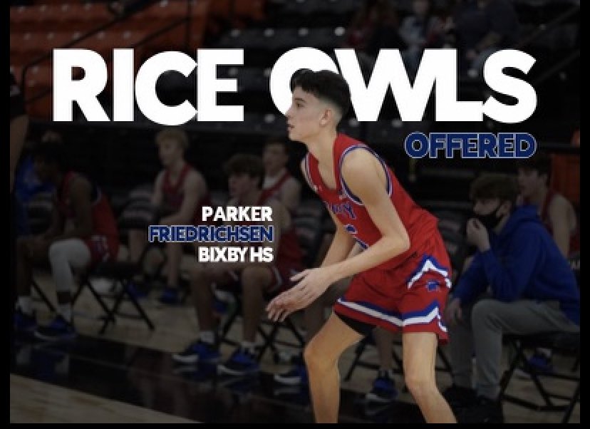 5parker5's tweet photo. I am grateful and excited to say I’ve received my first D1 offer from Coach Pera and Rice university. #GoOwls https://t.co/2DbYIuRO69