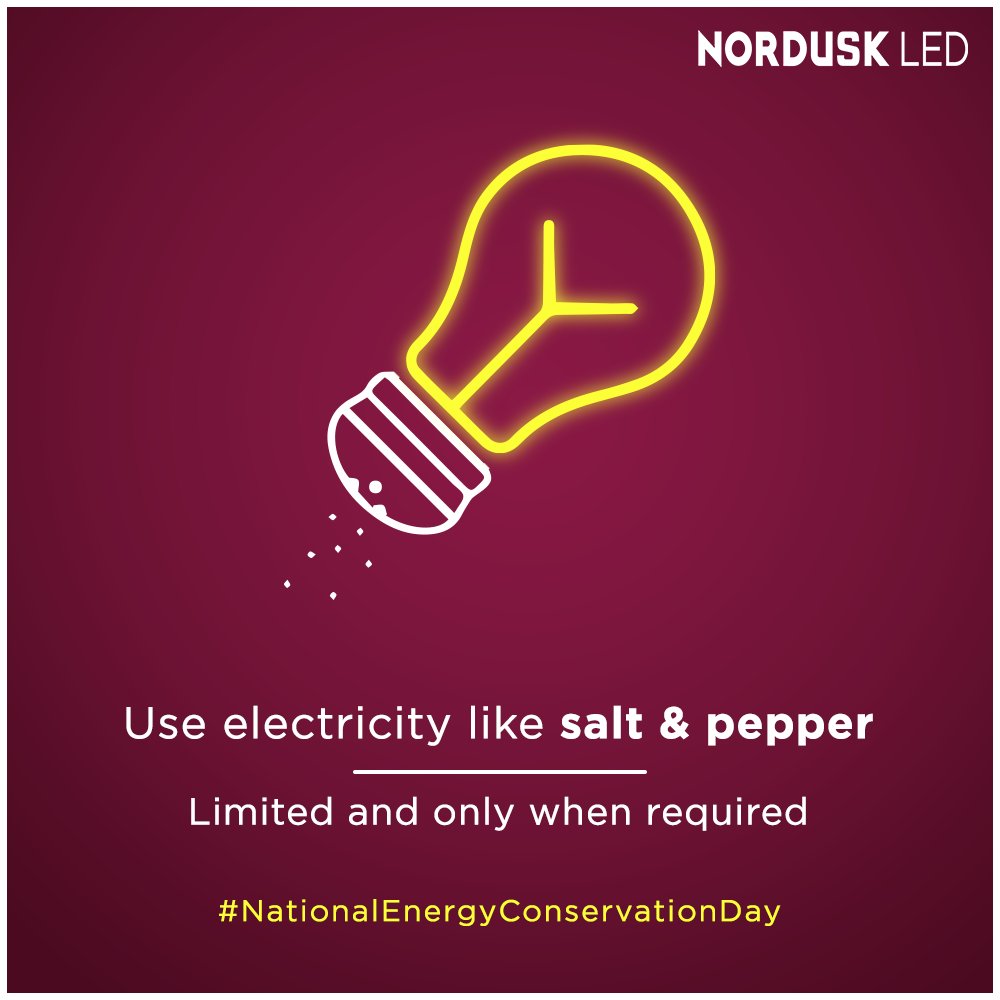 nordusk_led's tweet photo. Conserving energy is the first step towards a brighter and greener future.

On #NationalEnergyConservationDay, let us do our bit to preserve energy with efficient use of lighting in our spaces.

#EnergyConservation #EnergyConsrvation2020 #SwitchOnSwitchOff #LimitedUse #SavePower https://t.co/pJzFSzZj00