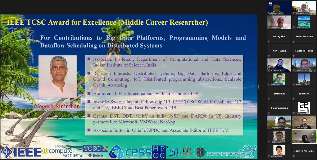 Thrilled to receive the Award for Excellence in Scalable Computing (Mid Career Researcher) from the #IEEE Technical Committee on Scalable Computing (#TCSC) :-)

A big thanks to my students, colleagues, collaborators, referees, mentors and family for their support over the years!