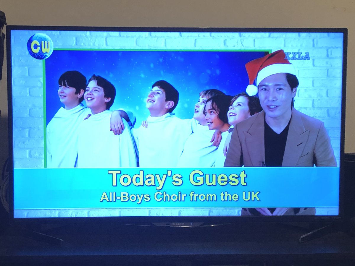 cwtvhollywood's tweet photo. Reporting live! Liberia’s episode on Creative World right now 😎🎬 @officiallibera @UsLibera @liberarecords @fan_de_LoK @Libera_rule_ok #libera #リベラ #リベラ少年合唱団 https://t.co/4zAx7jS5Ag