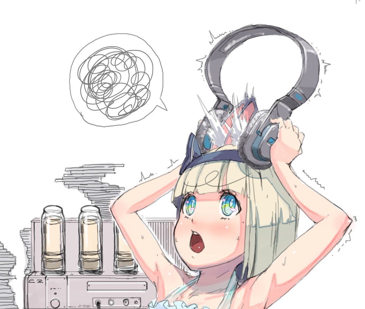 And here's a catgirl trying and failing to use human-style headphones on cat ears