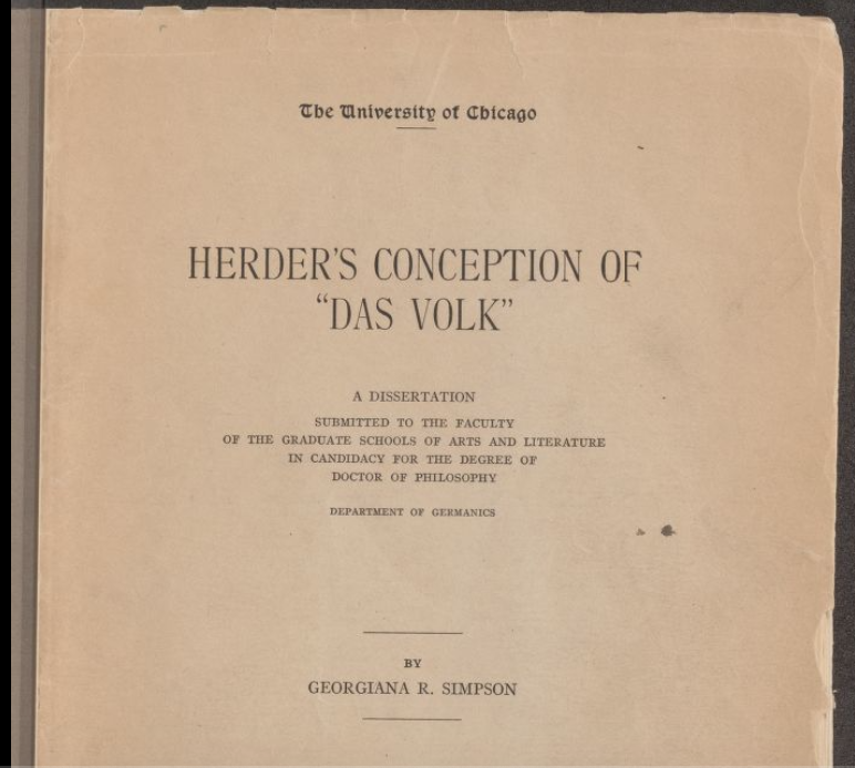 TheGSA's tweet photo. Has anyone on here read Dr. Georgiana Rose Simpson's 1921 thesis? We're eager to get a copy and talk about it. https://t.co/C9vCtucaRP