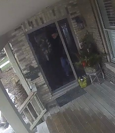 Daughter was safe and unaware of intruder in the house. 
Contact police if you recognize this man.