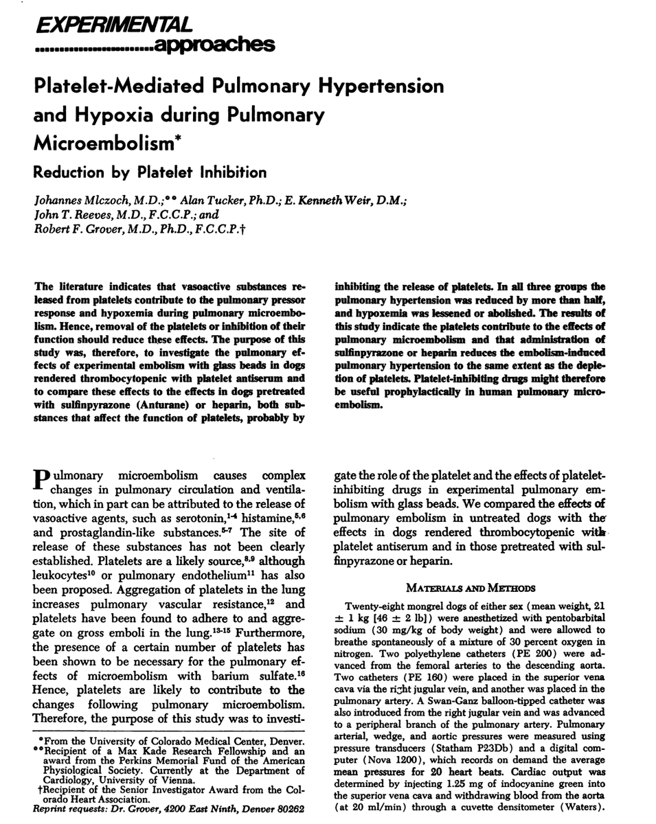 What happens when you remove platelets in experimental micro-PE (e.g. akin to COVID19)? Same thing that happens when you treat with heparin.Same thing that happens when you antagonize serotonin.Hypoxia resolves.PVR rise diminishes. http://pdfs.semanticscholar.org/2c1f/4d08df25ac4083a33a8621f4d04eede4b465.pdf