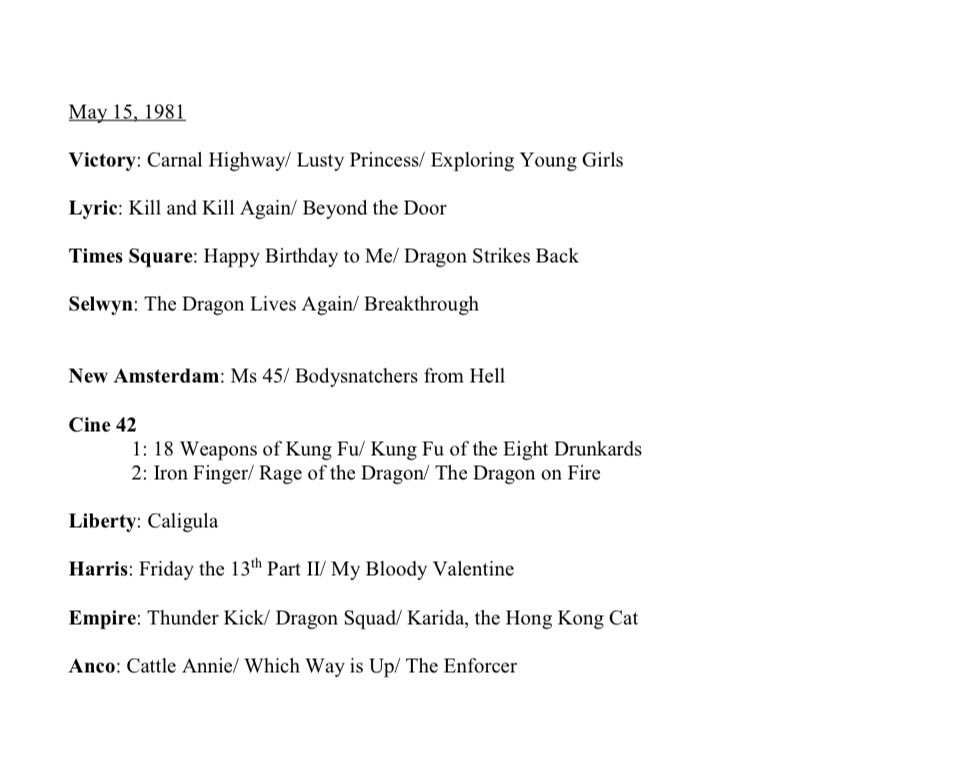 Tonight’s  #Deucember feature was playing on 42nd Street on the weekend of May 15, 1981...