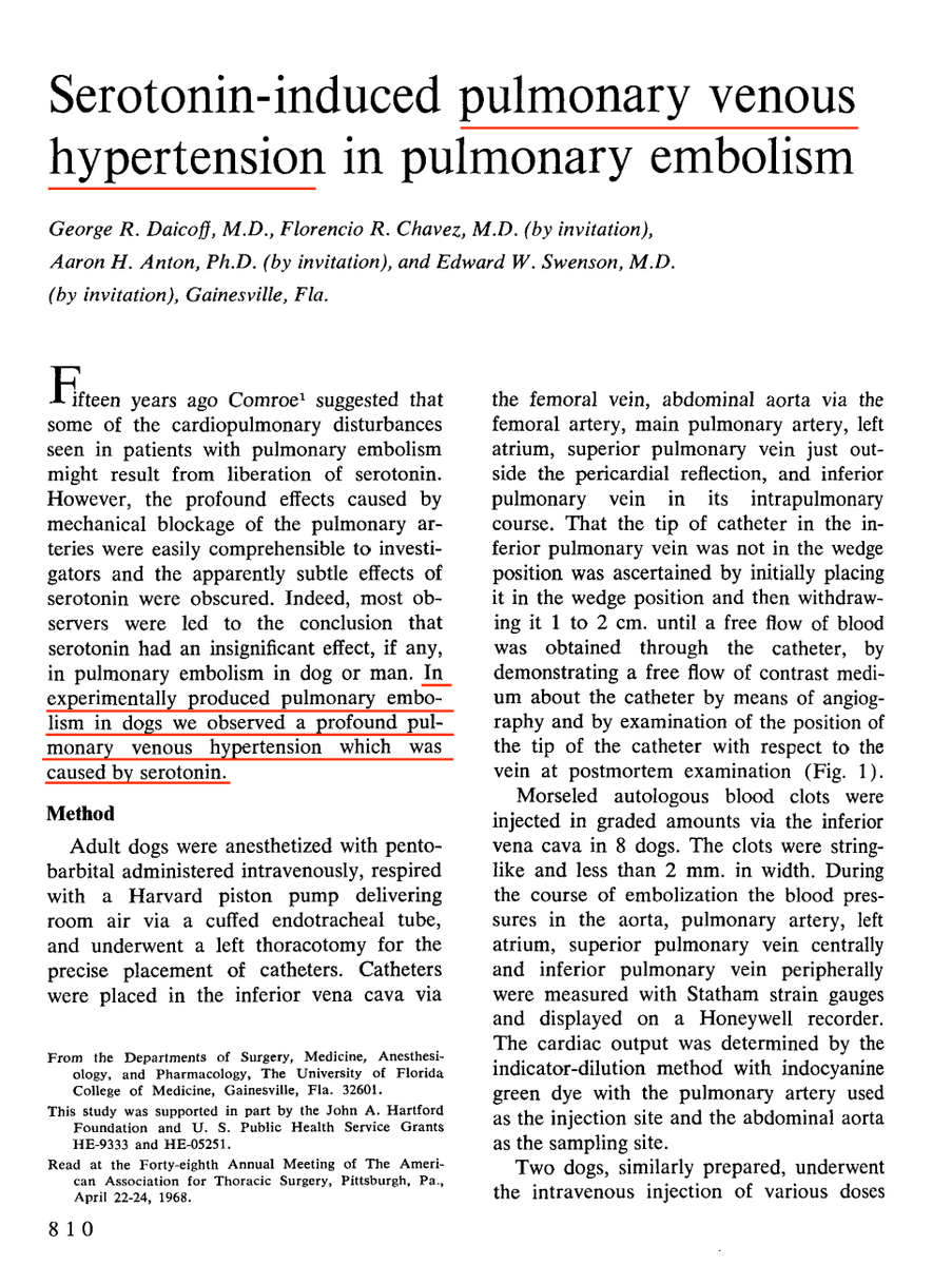 Now can SEROTONIN freed up from PLTs in micro-PE induce a SEVERE intrapulmon VENOUS hypertension, with no increase in large extrapulm veins?Pulm edema of PE?GGO of COVID19? Acute alveolar filling due to hydrostatic P? All due to PLT serotonin? https://bit.ly/3qVjCHa 