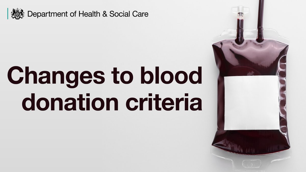 Image copy reads: Changes to blood donation criteria