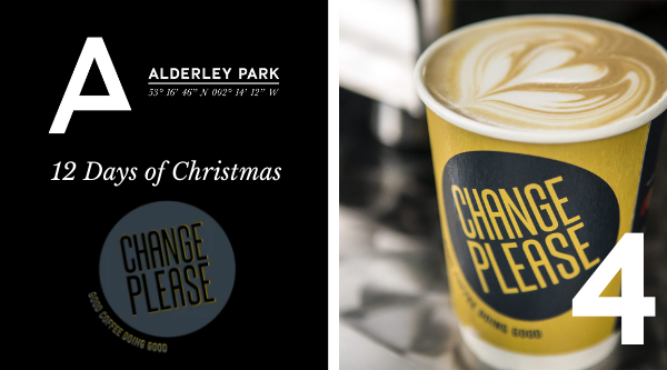 AlderleyPark's tweet photo. 🎁 Day 4 #AP12DaysofChristmas 👉 today it's on us! A special 12 day Monday treat exclusively to our customers... the first 5  @ChangePlease coffees quoting 'AP 12 Days of Christmas' in both our Radnor atrium and Glasshouse coffee shops get their coffee for free. Go go go! ☕ https://t.co/okLk94VQ6Z