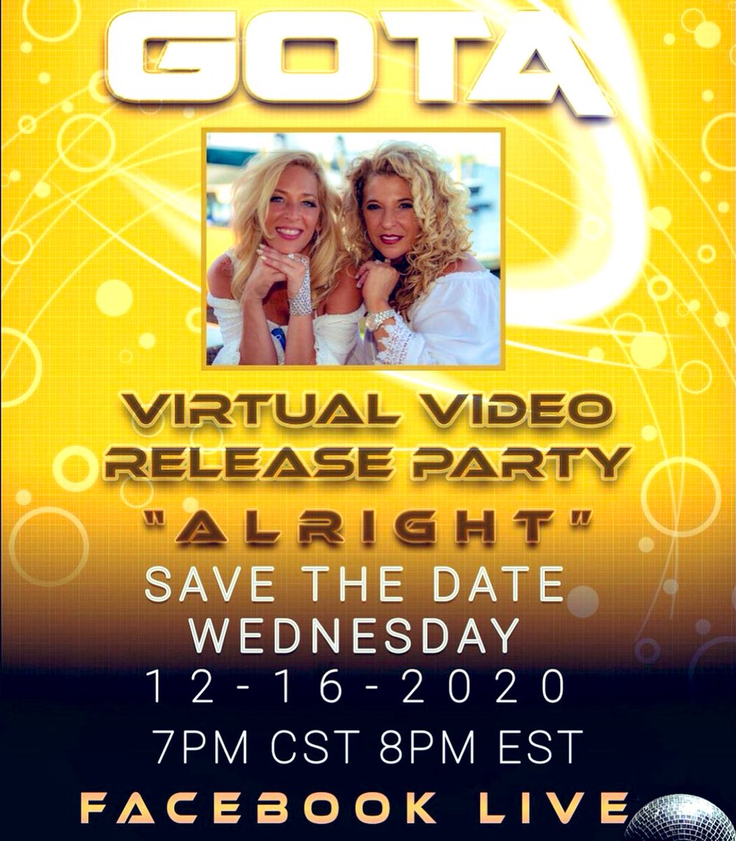 GotaOfficial's tweet photo. Join us this #Wednesday #Night #December 16th @ 8pm (EST) On #FacebookLive 👏#GOTA #GirlsOnTheAvenueMusic 
#Alright #WorldPremiere  #MusicVideo #Virtual  #ReleaseParty #Facebook #YouTube #Twitter #MTV #ShoeBoxRecords #MusicPlantRecords
#DjGeorgiePorgie #HouseMusic #EDM #WorldWide https://t.co/HOsQDPMuuQ
