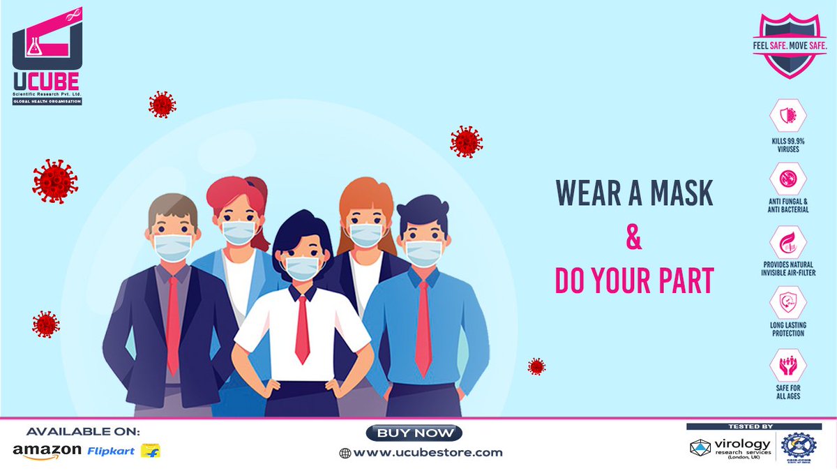UcubeLtd's tweet photo. Wearing a mask can save lives. During this pandemic,it is very important that we wear masks not only for our own safety but also for the safety of others as well.
 Order your safety pack now for you and your loved ones.

Available on Amazon &amp; Flipkart .

#call  9322519111

#Ucube https://t.co/CSJ8VpId0h