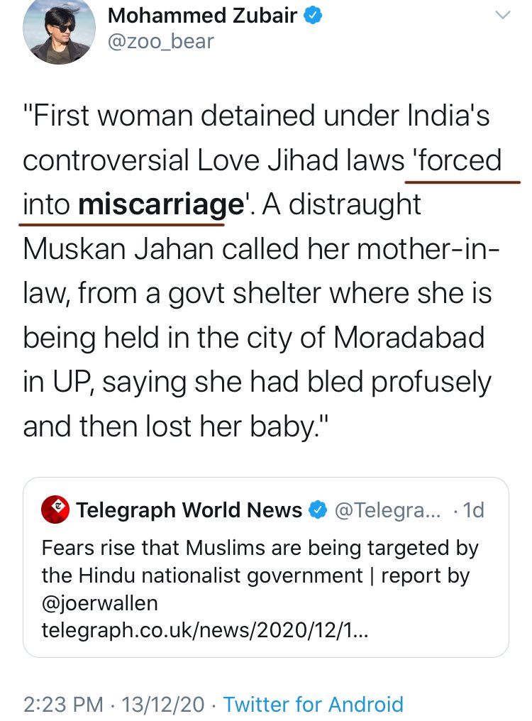 Rasode ka Factchecker  @zoo_bear spread fake news of women detained in UP suffered miscarriage.The lady is in normal health, pregnancy still intact.What kind of sick people ask donation by lying over an unborn baby? Don't expect  @TwitterIndia to suspend such fake news peddlers