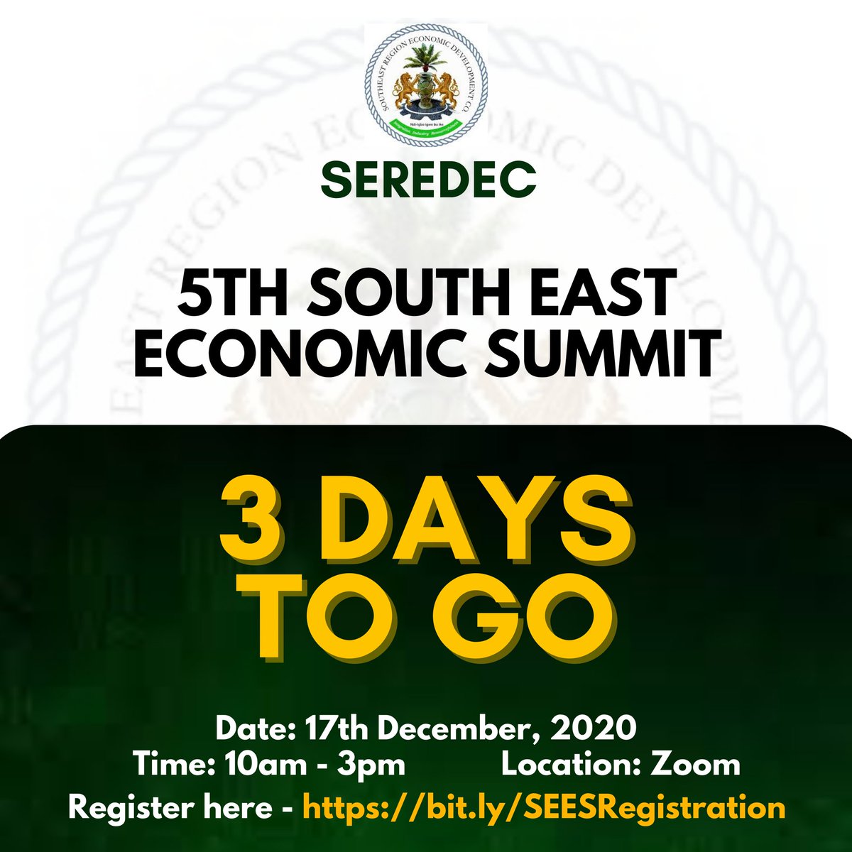 seredecng's tweet photo. At this year's South East Economic Summit - #SEES5, there will be 3 panel sessions as follows:
Session I: The Role of the Youth in the growth of the SE Economy post COVID
Session II: Actions for change and delivery post COVID β Funding the dreams
1/ https://t.co/C4bikN6Nen