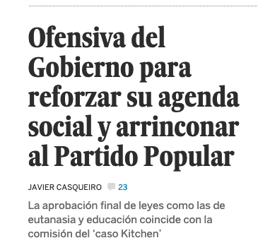 JuanCladeRamon's tweet photo. Dos ejemplos de hoy mismo, de dos principales diarios, de lo que considero tan banal como nocivo del #periodismo político hecho en #España. En lugar de abordar los temas de fondo, se "narra" la vida de los partidos, con formulismos de la crónica bélica, deportiva o, a veces, rosa https://t.co/7ooQxVtmWW