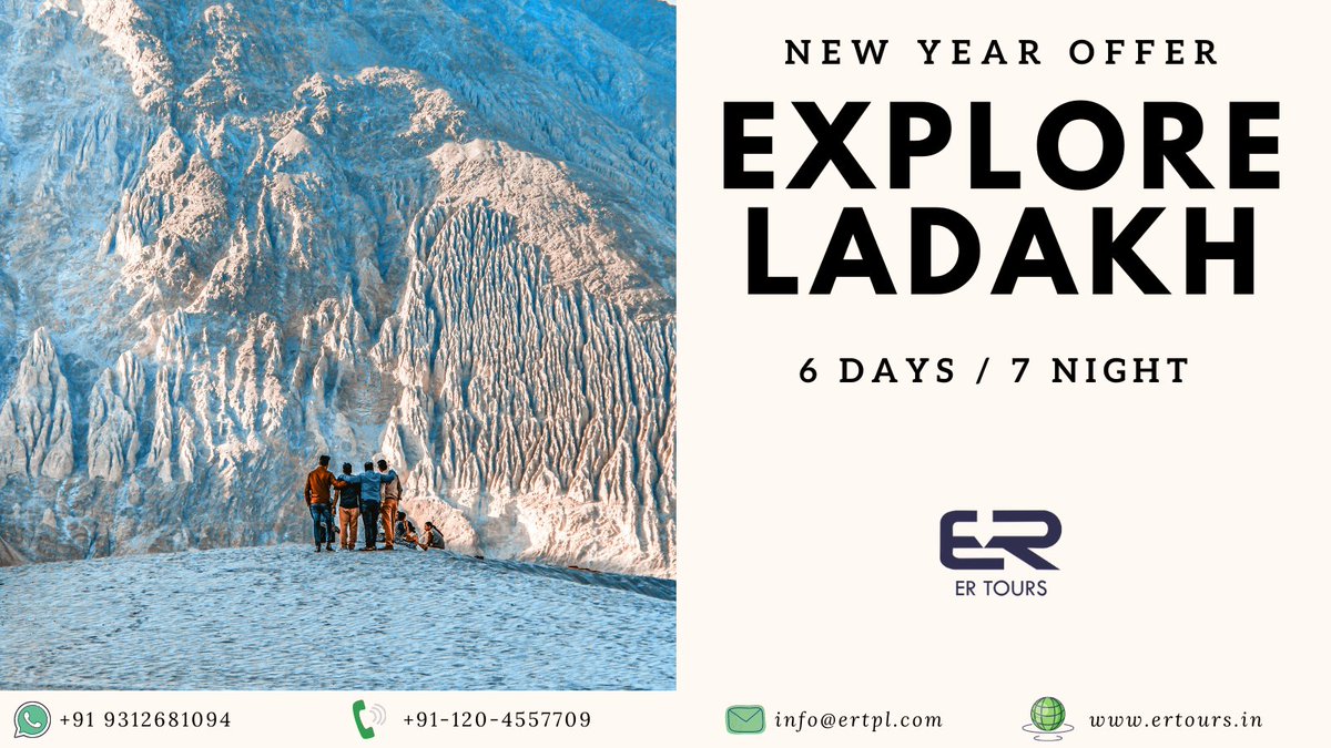 Greetings from ER Tours!!!🙏
#ExploreLadakh with us 🛥

Are you looking for complete tour package or only #hotel ?  
We have exciting offer and rates on your budget

Book Now With Us:

WhatsApp:-  +91 9312681094
Website:-     ertours.in
Email:     info@ertpl.com