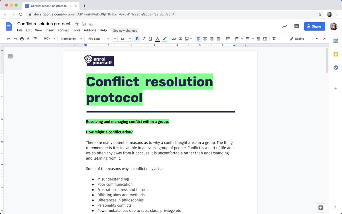 18/ Week 18Conflict occurs! Inevitably, this can happen in groups w diverse perspectives. It CAN be a chance to learn: @AlanaBloom has been developing our conflict resolution protocol, drawing on several sources, inc. this great resource from  @Loomio  https://loomio.coop/looking_after_people/conflict_resolution