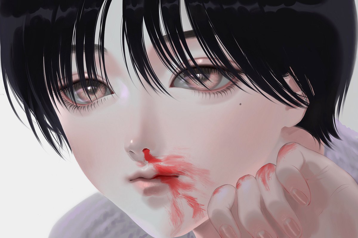 「鼻血好きすぎる 」|細川成美のイラスト